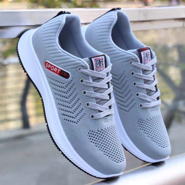 Sepatu Bersirkulasi 2022 untuk Pria Sepatu Kasual Ringan Jaring Sneakers Berenda Flat Lembut Nyaman Pria Zapatillas Hombre
